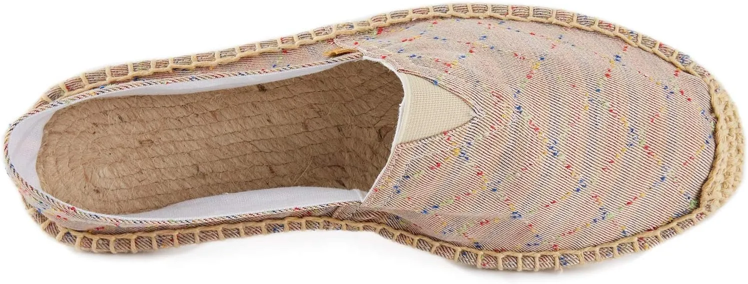 Women's Breathable Canvas Stripe Slip on Flat Espadrilles