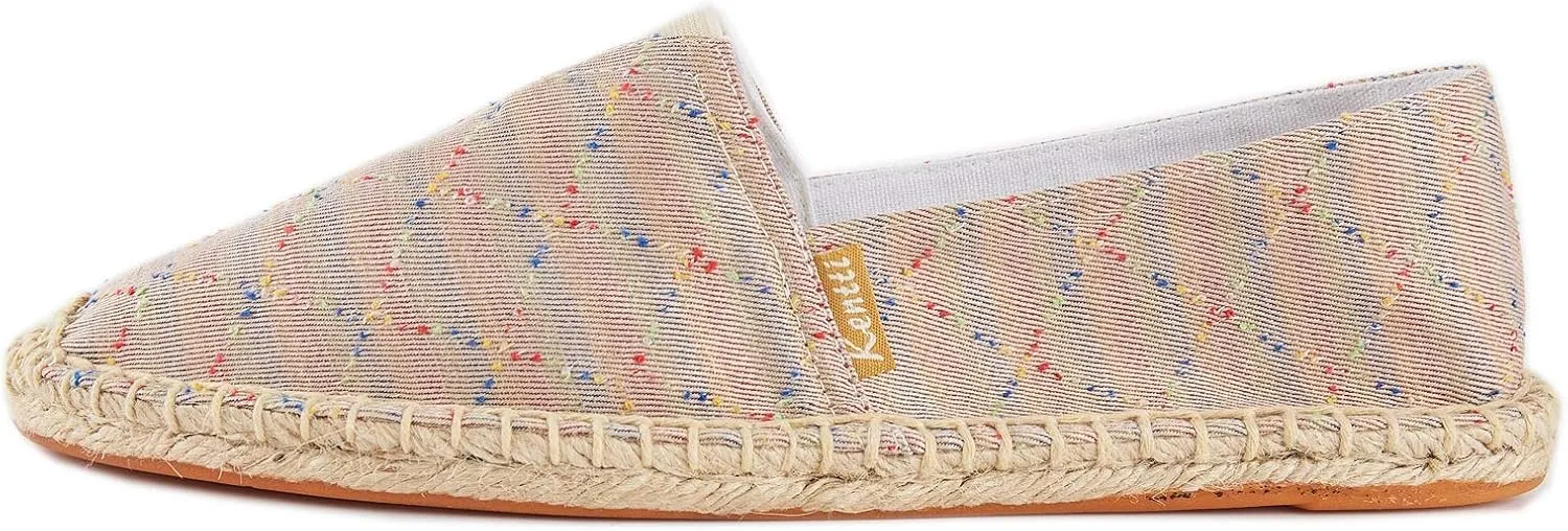 Women's Breathable Canvas Stripe Slip on Flat Espadrilles