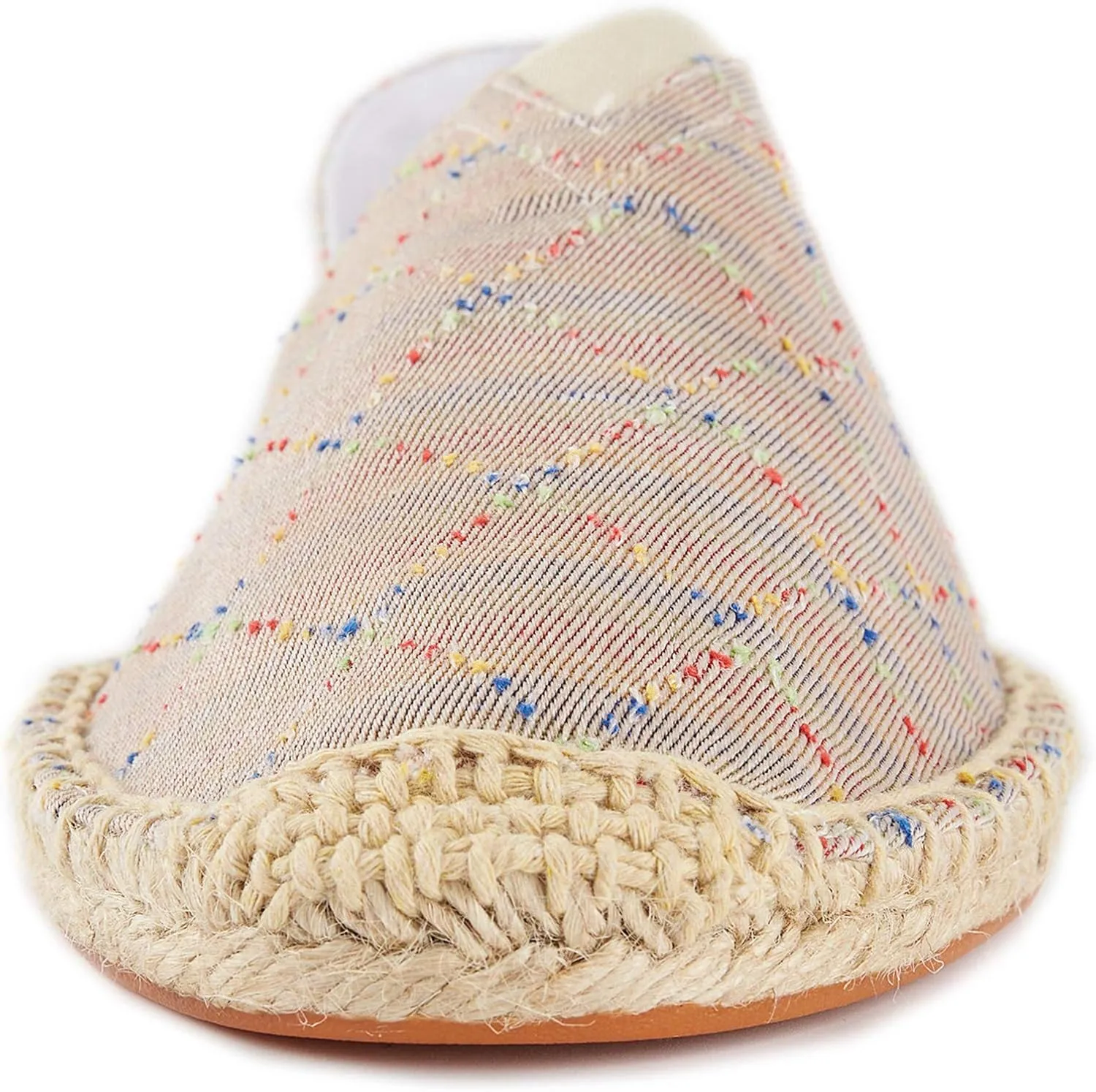 Women's Breathable Canvas Stripe Slip on Flat Espadrilles