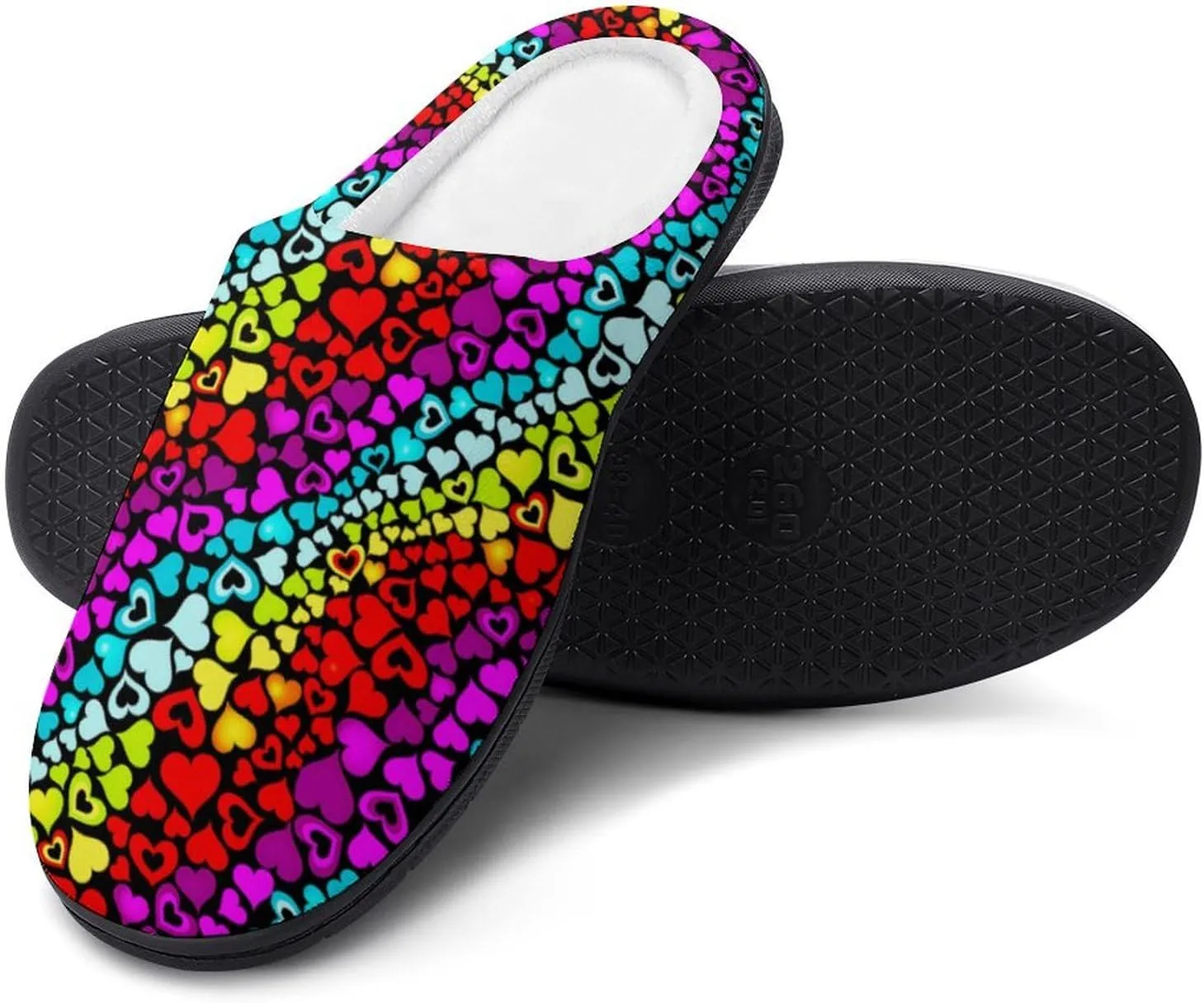 Womens Cowboy Cactus Slippers Men Warm Cotton House Slippers Hard Sole Soft Clog Slippers Slip-On Shoes Indoor Outdoor