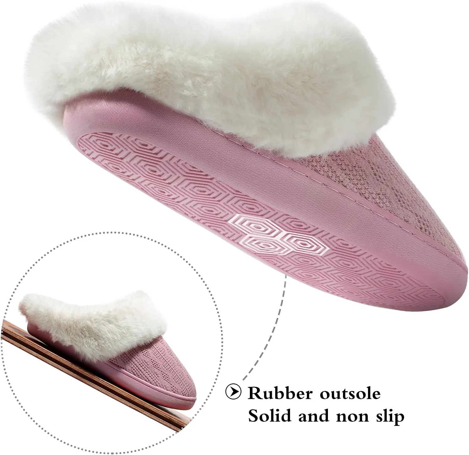 Womens Cozy Fuzzy Plaid House Slippers Memory Foam Slip on Indoor Outdoor