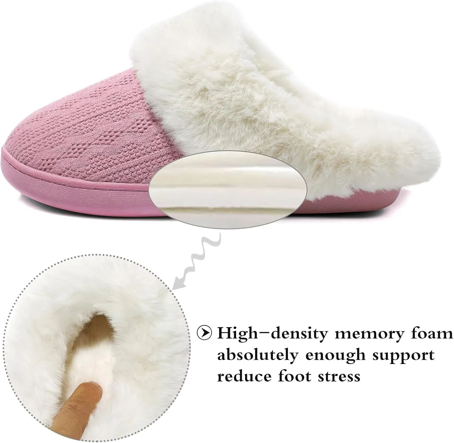 Womens Cozy Fuzzy Plaid House Slippers Memory Foam Slip on Indoor Outdoor