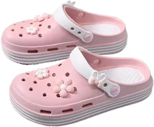 Women's EVA Cartoon DIY Clogs, Soft Sole Platform Closed Toe Garden Clogs, Breathable Comfort Beach Clogs