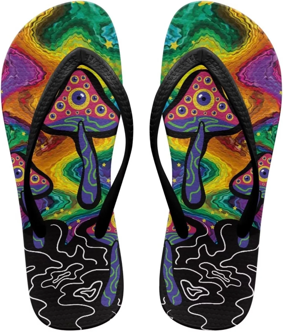 Women's Flip-Flops Colorful Patterns Slippers Women's Casual Sandals Indoor Outdoor