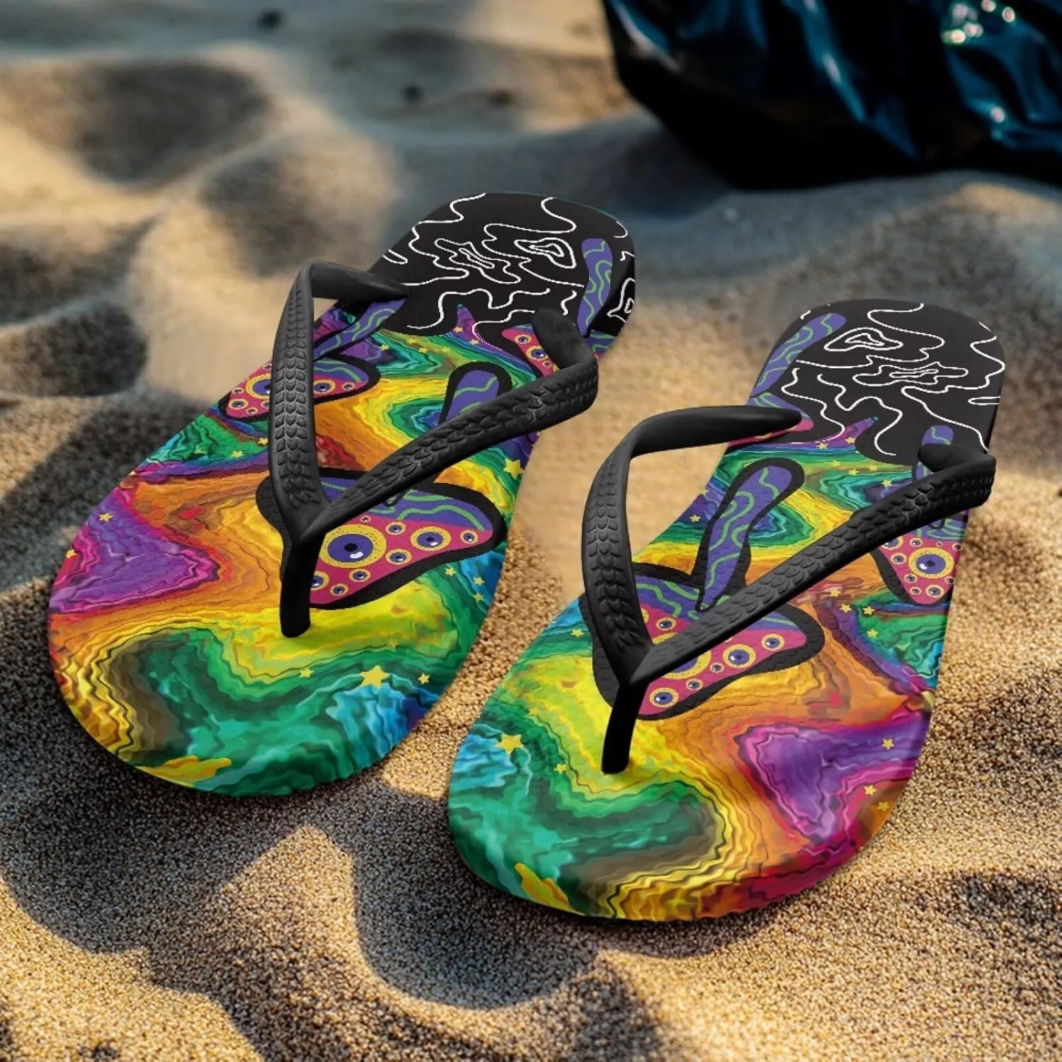 Women's Flip-Flops Colorful Patterns Slippers Women's Casual Sandals Indoor Outdoor