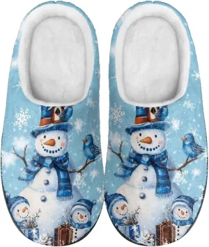 Women's Fuzzy Slip-on Slippers Warm Cozy Soft Lightweight Memory Foam Indoor House Shoes Size 34-50