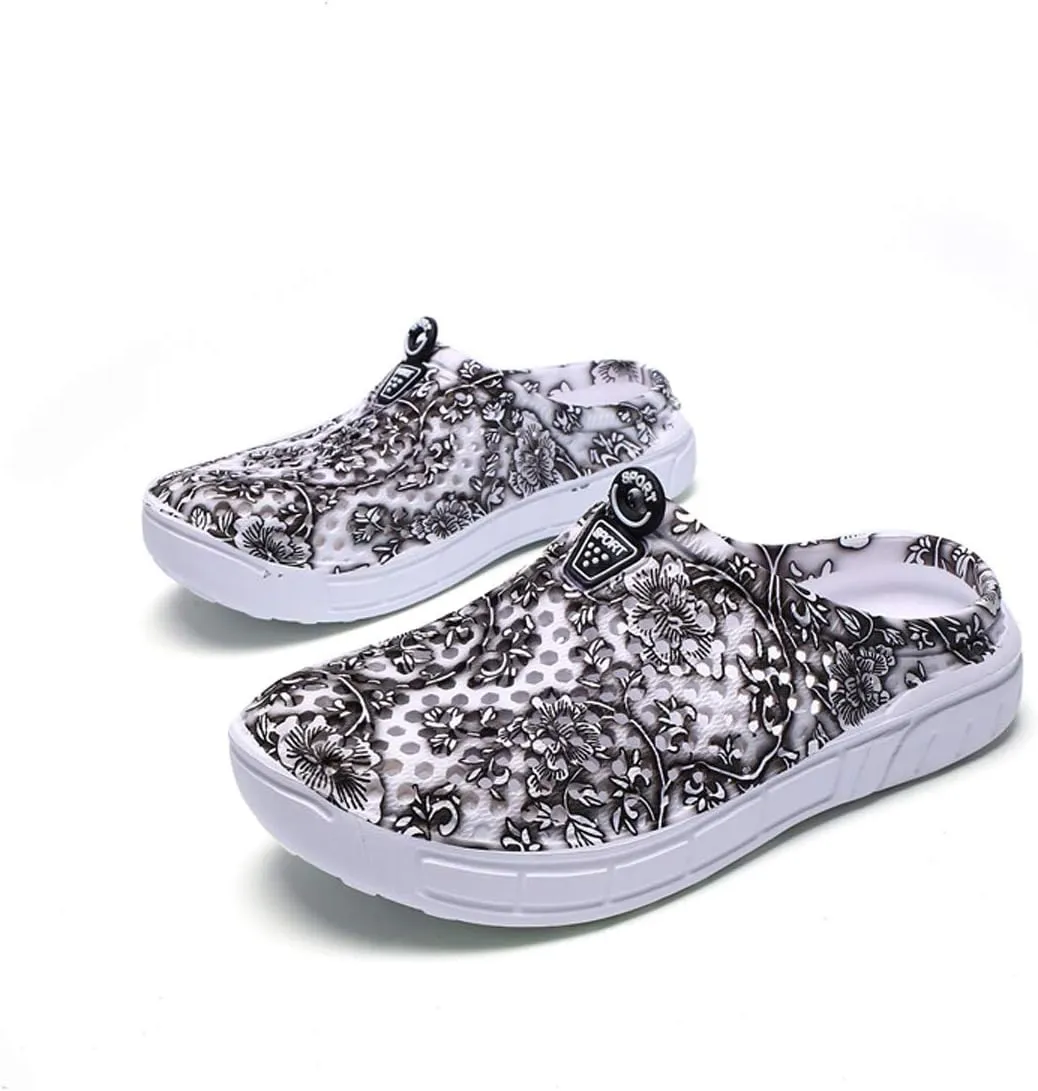 Womens Gardening Clogs Non-Slip Hole Breathable Lightweight Slippers Summer Beach Bathroom Sandals Indoor Outdoor Shoes Slip On