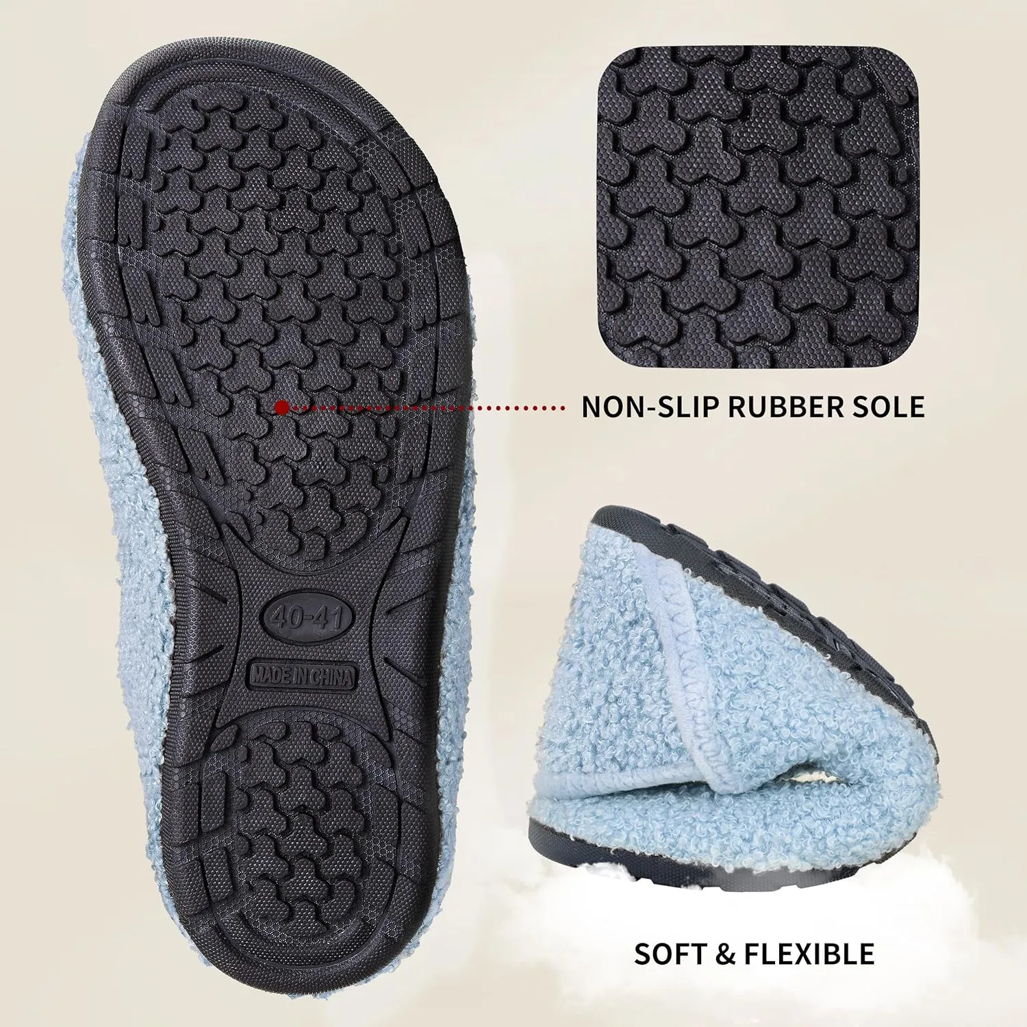 Women's Men's Fuzzy Fur Slippers Casual House Shoes Non Slip Barefoot Slipper Socks Warm Closed Back Indoor Outdoor Shoes