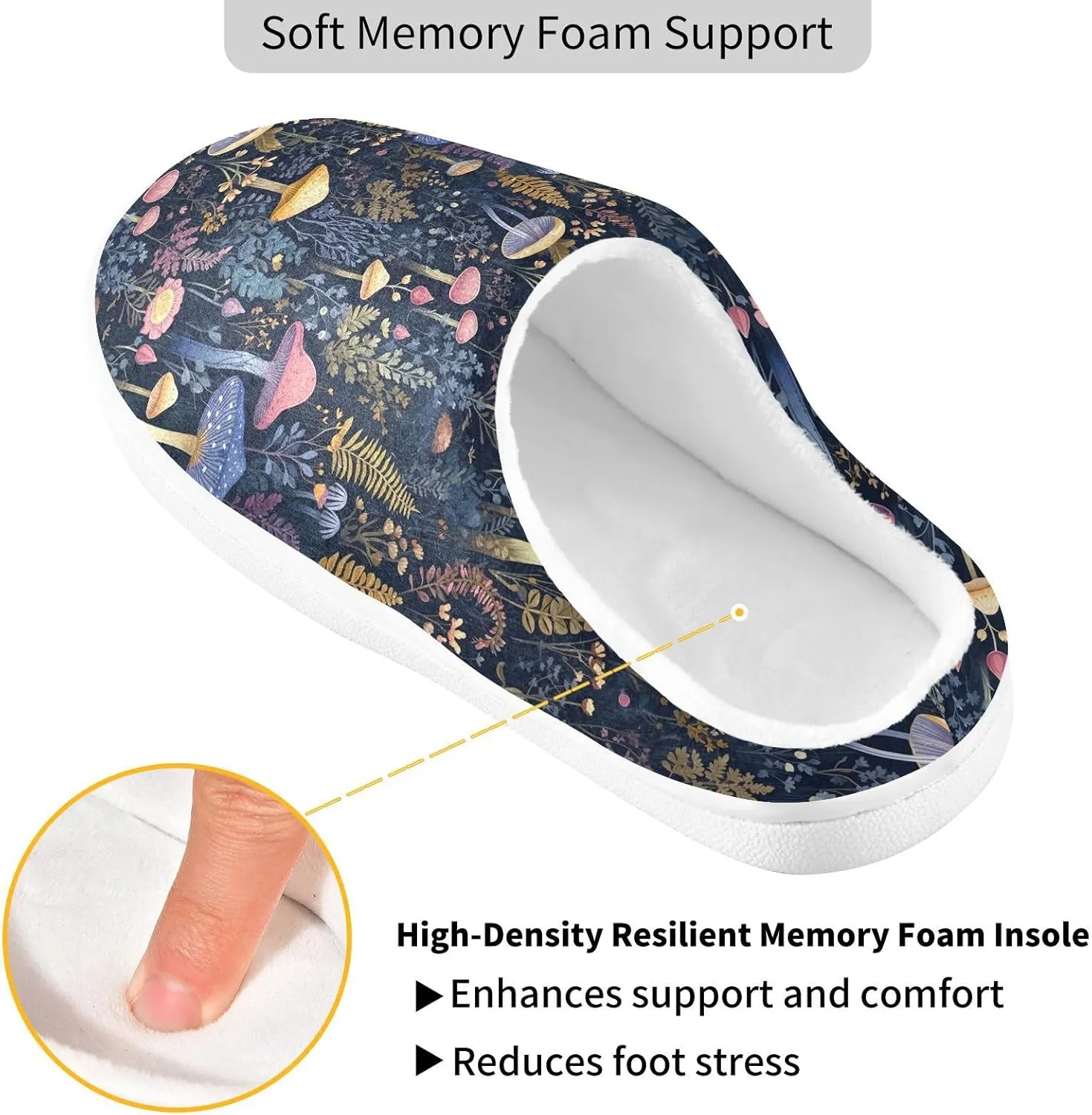 Women's Men's Slippers Memory Foam Fluffy Fuzzy Slipper Fleece Comfy Warm Slip On Winter Bedroom House Shoes for Outdoor Indoor Travel