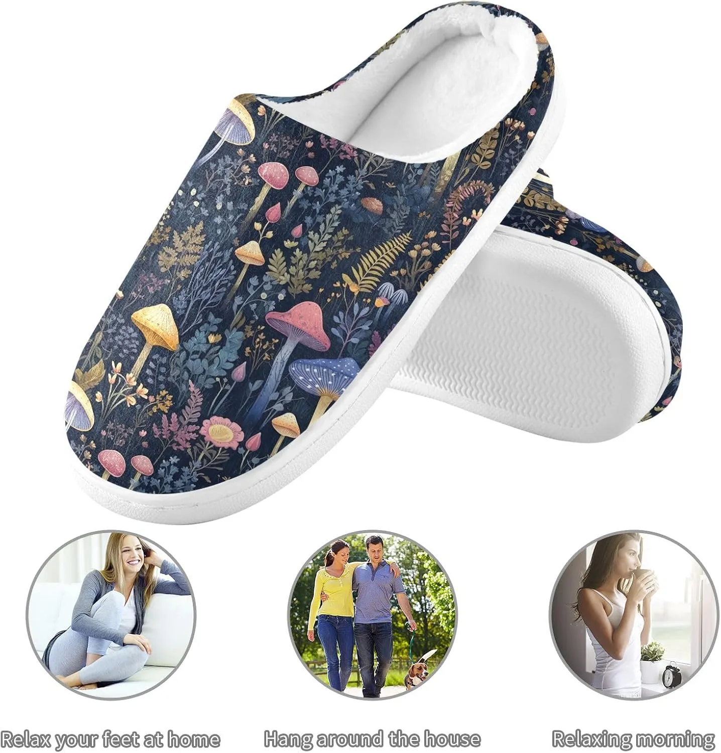 Women's Men's Slippers Memory Foam Fluffy Fuzzy Slipper Fleece Comfy Warm Slip On Winter Bedroom House Shoes for Outdoor Indoor Travel