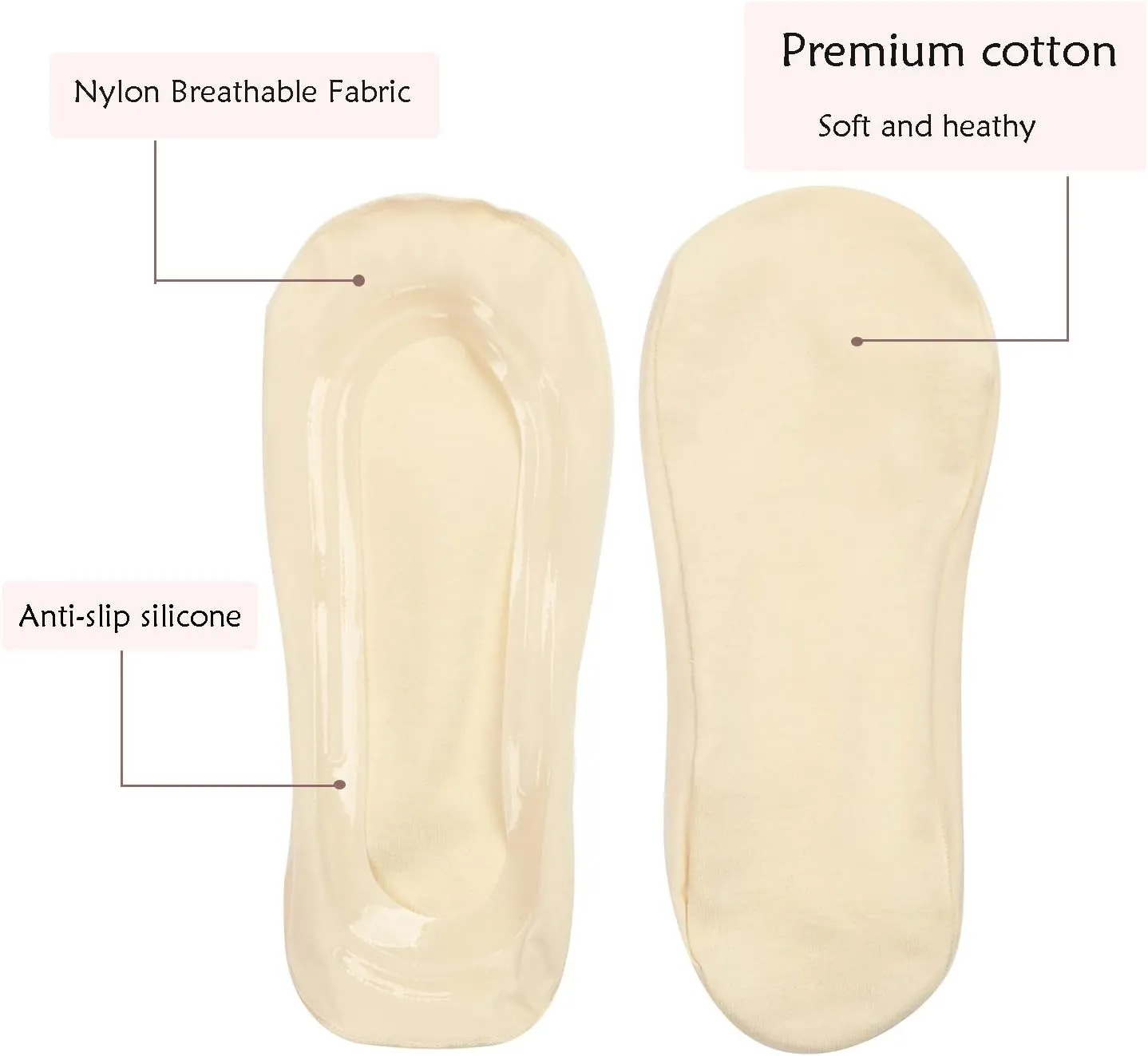 Womens No Show Thin Socks Cotton Nylon Low Cut Liner Non Slip hidden Invisible Socks for Flats Sneaker 4-6 pack
