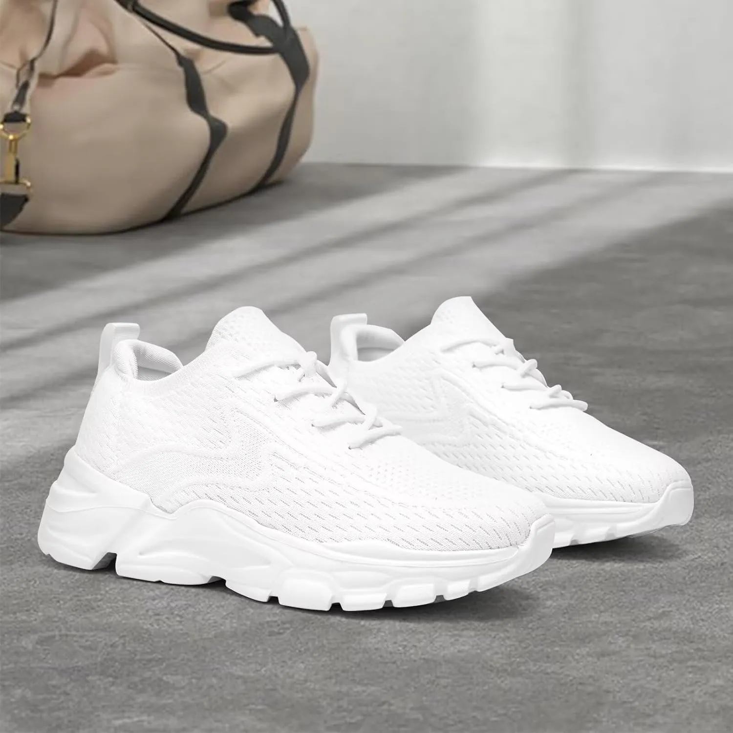 Womens Running Shoes Slip-on Walking Tennis Sneakers Lightweight Breathable Casual Soft Sole Mesh Workout Sports Shoes