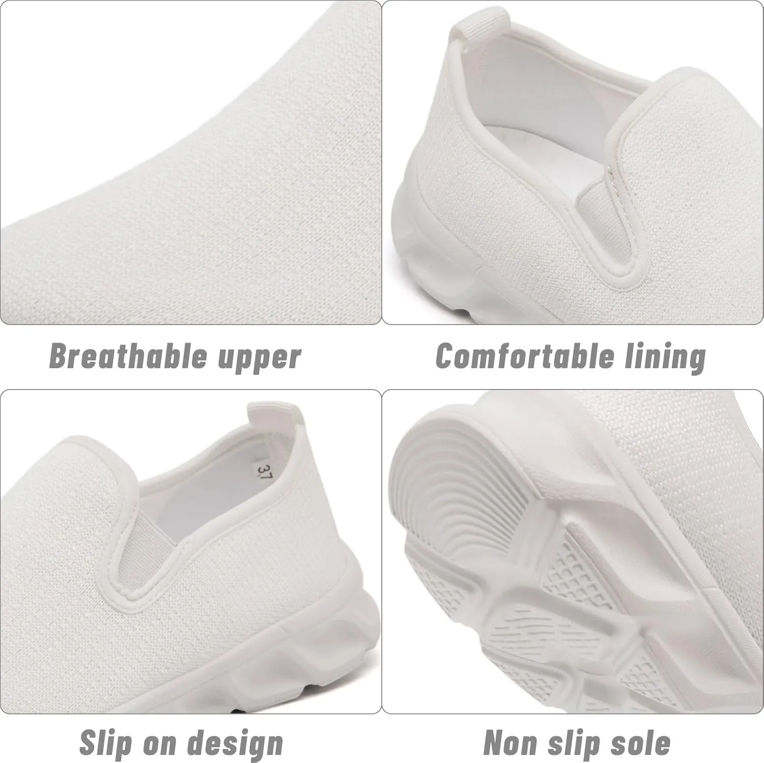 Womens Running Tennis Walking Gym Slip on Shoes Athletic Sneakers Workout Fitness Hiking Shoe