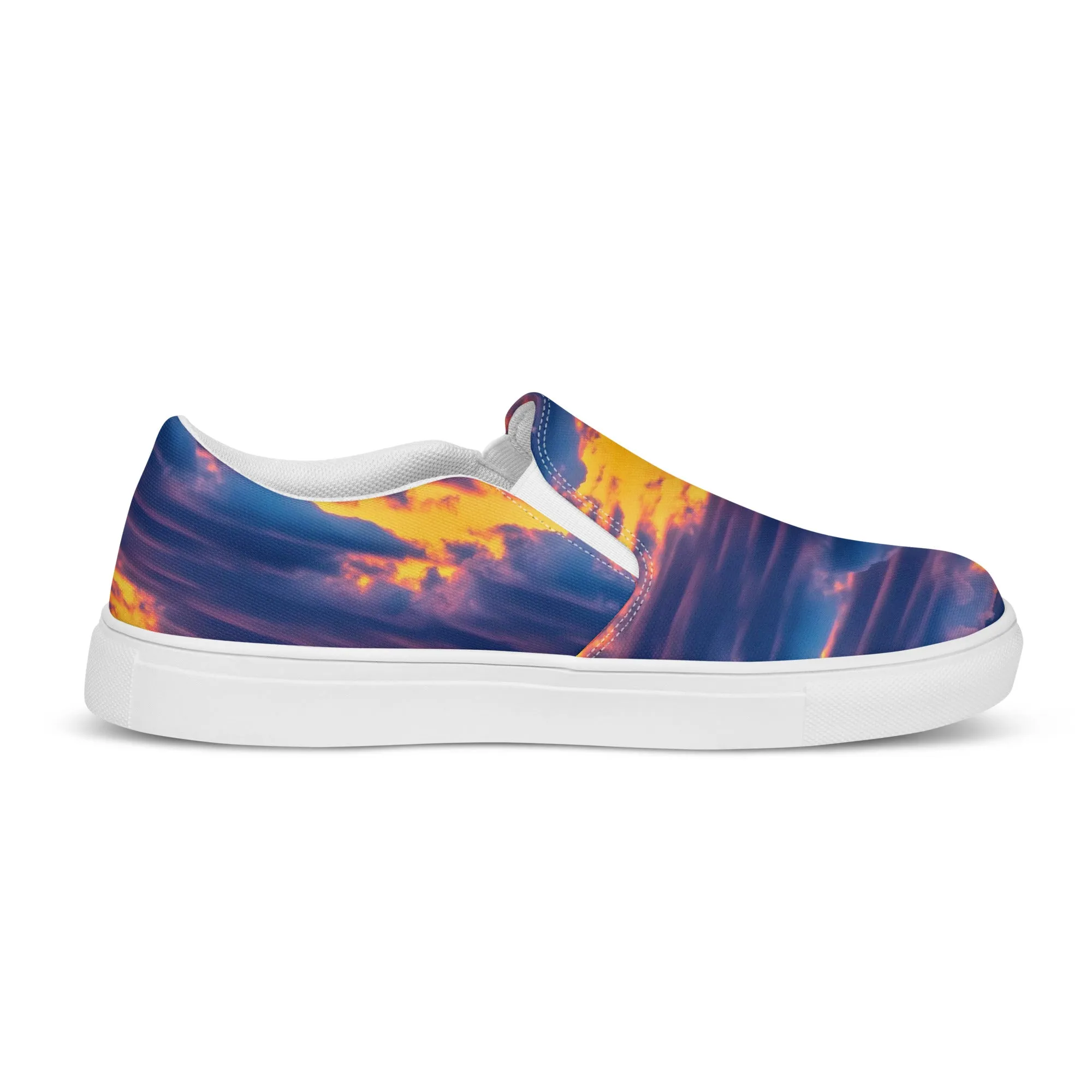 Women's Slip-On Canvas Shoes - Aubergine Clouds