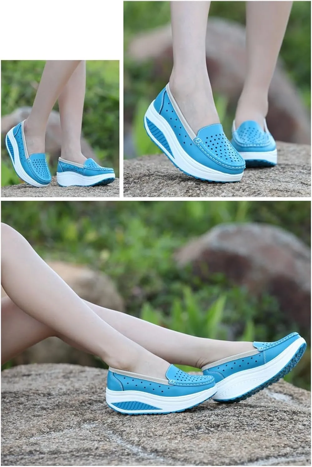 Womens Slip-On Orthopedic Nursing Shoes, Women's Summer Hollow Breathable Platform Non-Slip Nurse Shoes, Shoes for Standing All Day for Women Hospital Work