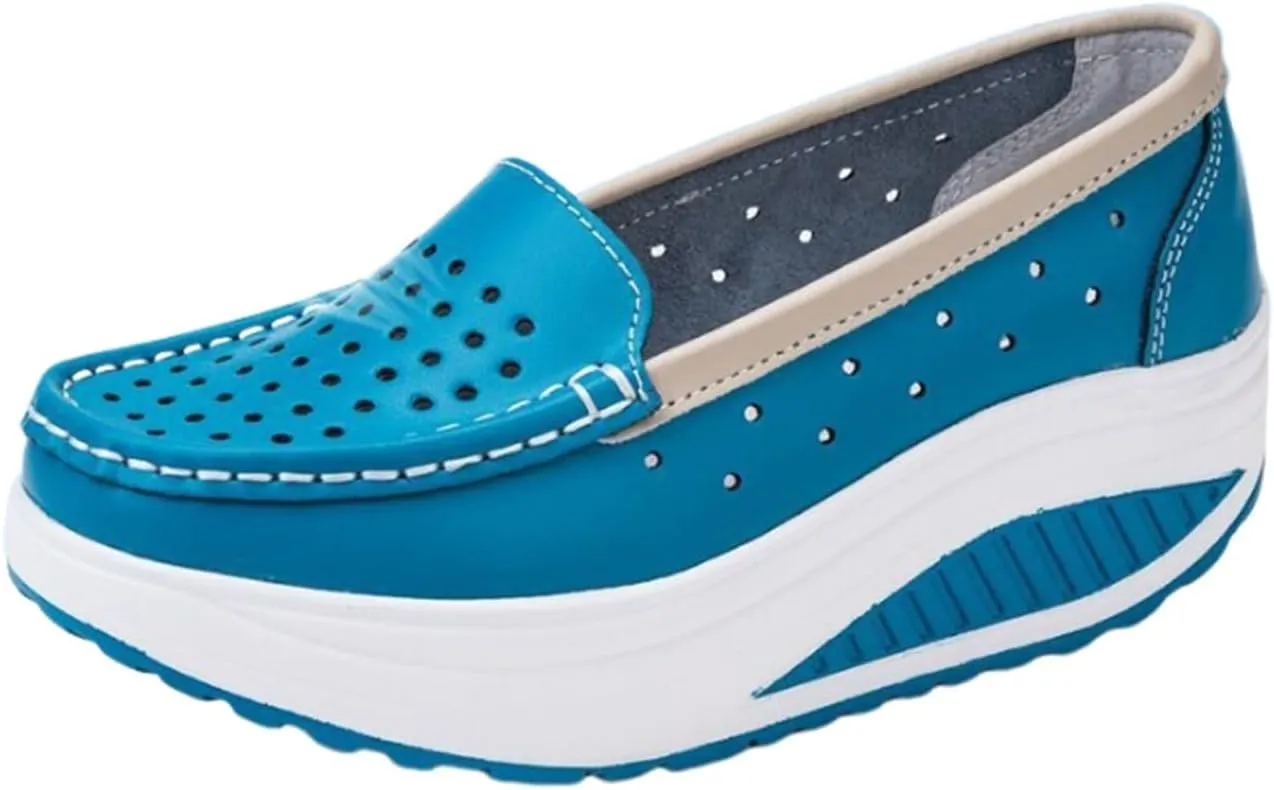 Womens Slip-On Orthopedic Nursing Shoes, Women's Summer Hollow Breathable Platform Non-Slip Nurse Shoes, Shoes for Standing All Day for Women Hospital Work