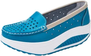 Womens Slip-On Orthopedic Nursing Shoes, Women's Summer Hollow Breathable Platform Non-Slip Nurse Shoes, Shoes for Standing All Day for Women Hospital Work