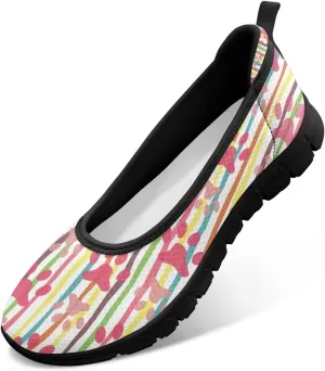 Women's Slip On Sneakers, Everyday Mesh Shoes, Non Slip Sole & Breathable Mesh, Lightweight & All-Day Comfort Black Sole