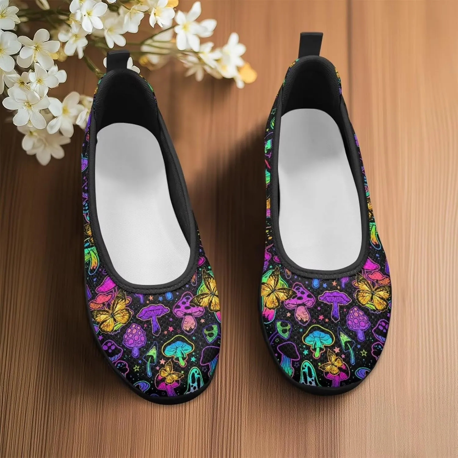 Women's Slip On Sneakers, Everyday Mesh Shoes, Non Slip Sole & Breathable Mesh, Lightweight & All-Day Comfort Black Sole
