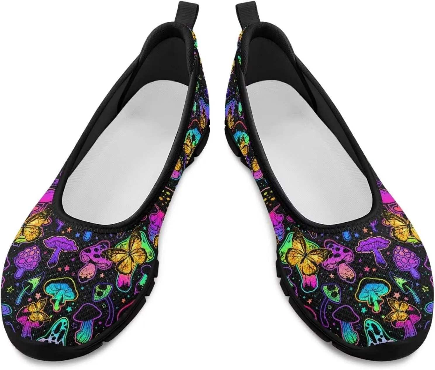 Women's Slip On Sneakers, Everyday Mesh Shoes, Non Slip Sole & Breathable Mesh, Lightweight & All-Day Comfort Black Sole