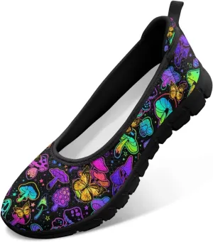 Women's Slip On Sneakers, Everyday Mesh Shoes, Non Slip Sole & Breathable Mesh, Lightweight & All-Day Comfort Black Sole