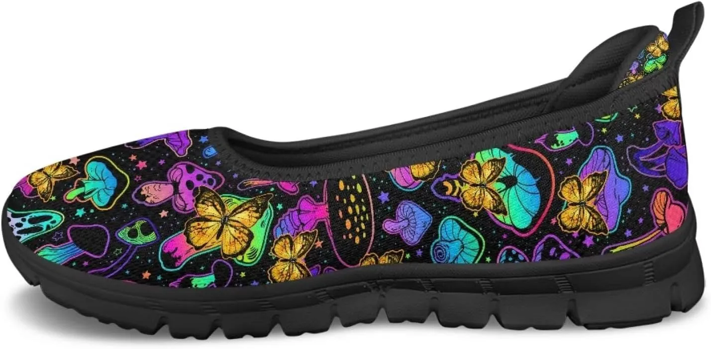 Women's Slip On Sneakers, Everyday Mesh Shoes, Non Slip Sole & Breathable Mesh, Lightweight & All-Day Comfort Black Sole