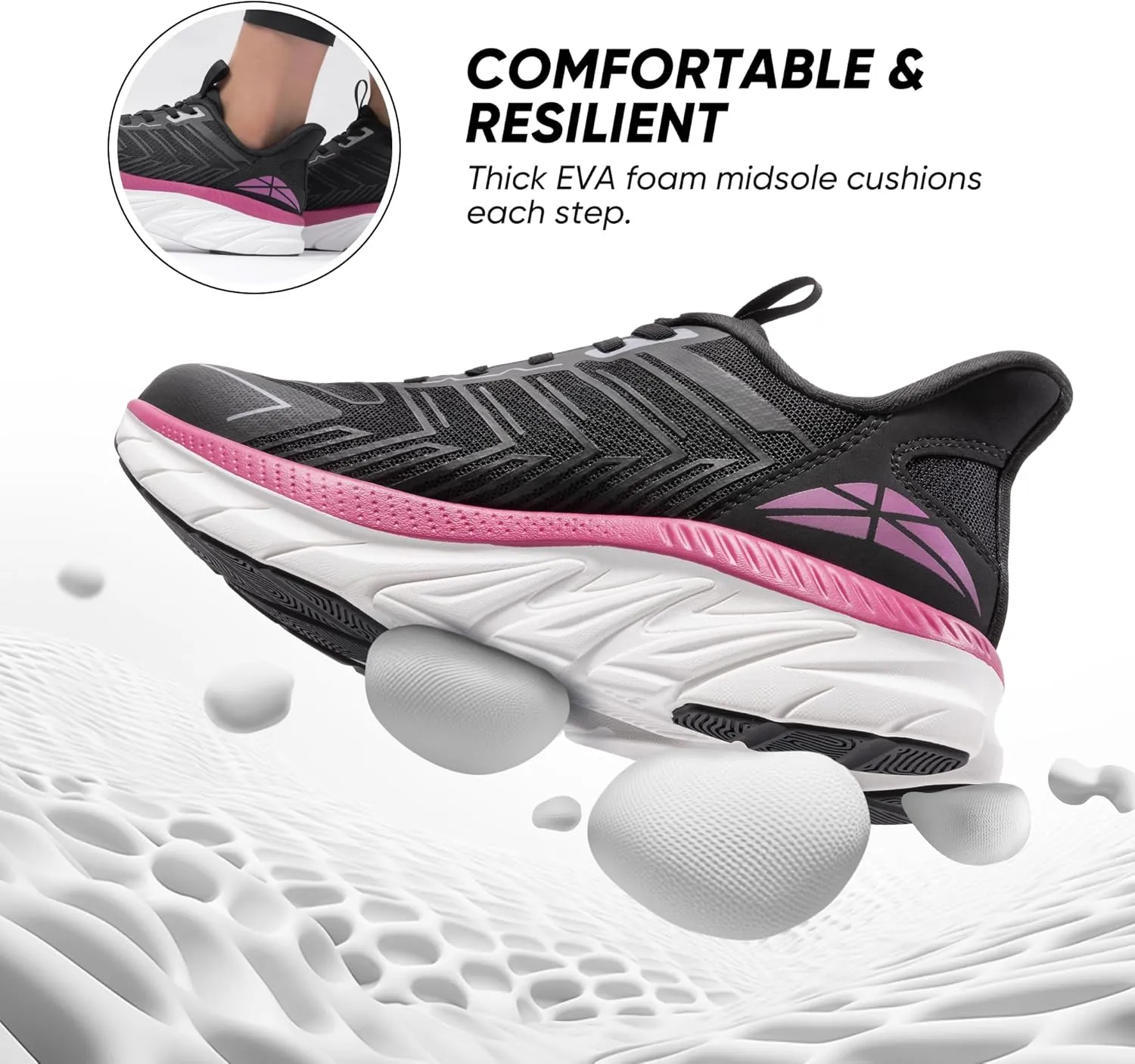 Women's Slip On Walking Shoes Running Comfortable Tennis Breathable Non Slip Athletic Gym Workout Cross Training Fashion Sneakers