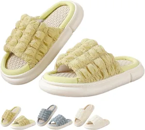 Women's Slippers for Indoor Linen Lightweight Cozy Soft Non Slip Slippers Flooring Anti Slip Household Slippers Home Slippers Bedroom Shoes Slippers