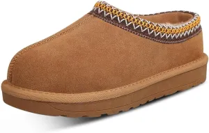 Women's Slippers Platform Mini Boots For Women Suede Leather Indoor/Outdoor Anti-Slip Slipper Comfy Fur Fleece Lined Sneakers Short Ankle Boot