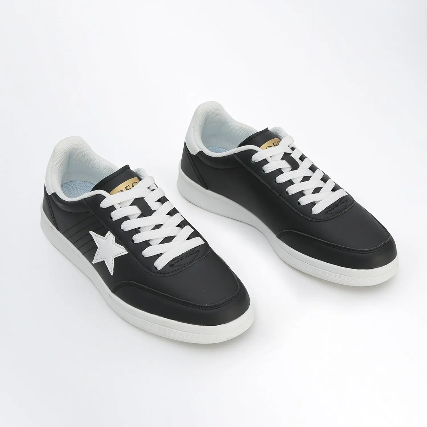 Women's Star Sneaker Lace Up Low Top Comfortable Cushioned Walking Shoes Casual Lightweight Breathable Tennis Shoes