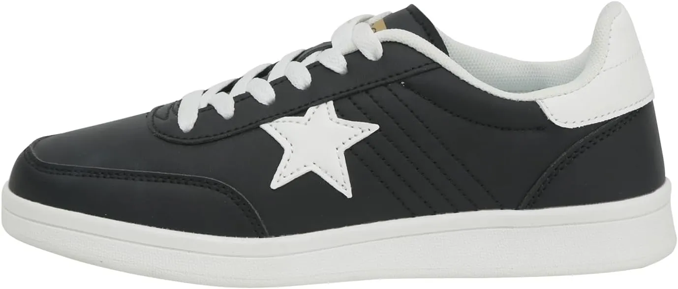 Women's Star Sneaker Lace Up Low Top Comfortable Cushioned Walking Shoes Casual Lightweight Breathable Tennis Shoes