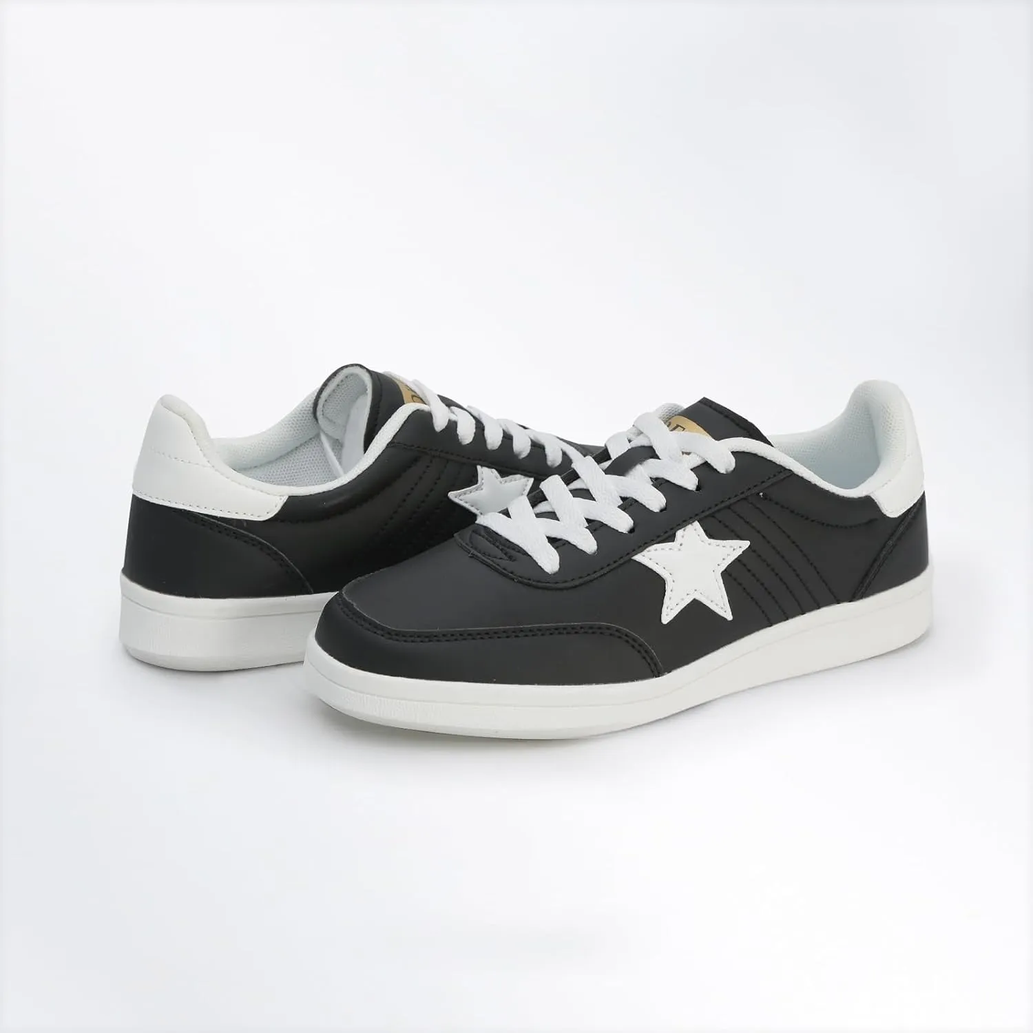 Women's Star Sneaker Lace Up Low Top Comfortable Cushioned Walking Shoes Casual Lightweight Breathable Tennis Shoes