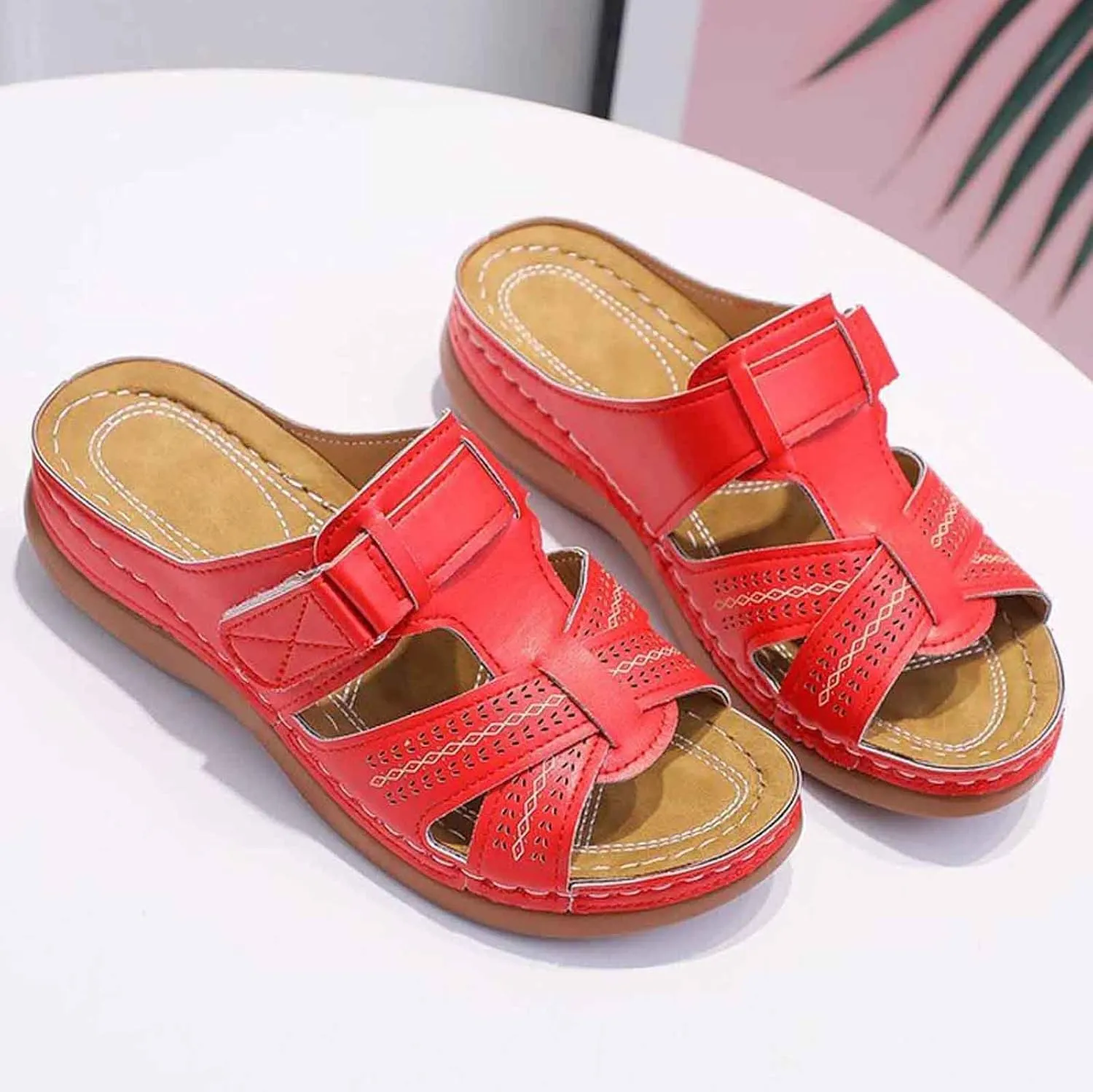 Womens Walking Sandals Comfortable Slip On Sandals Open Toe Breathable 2025 Summer Beach Vacation Casual Shoes