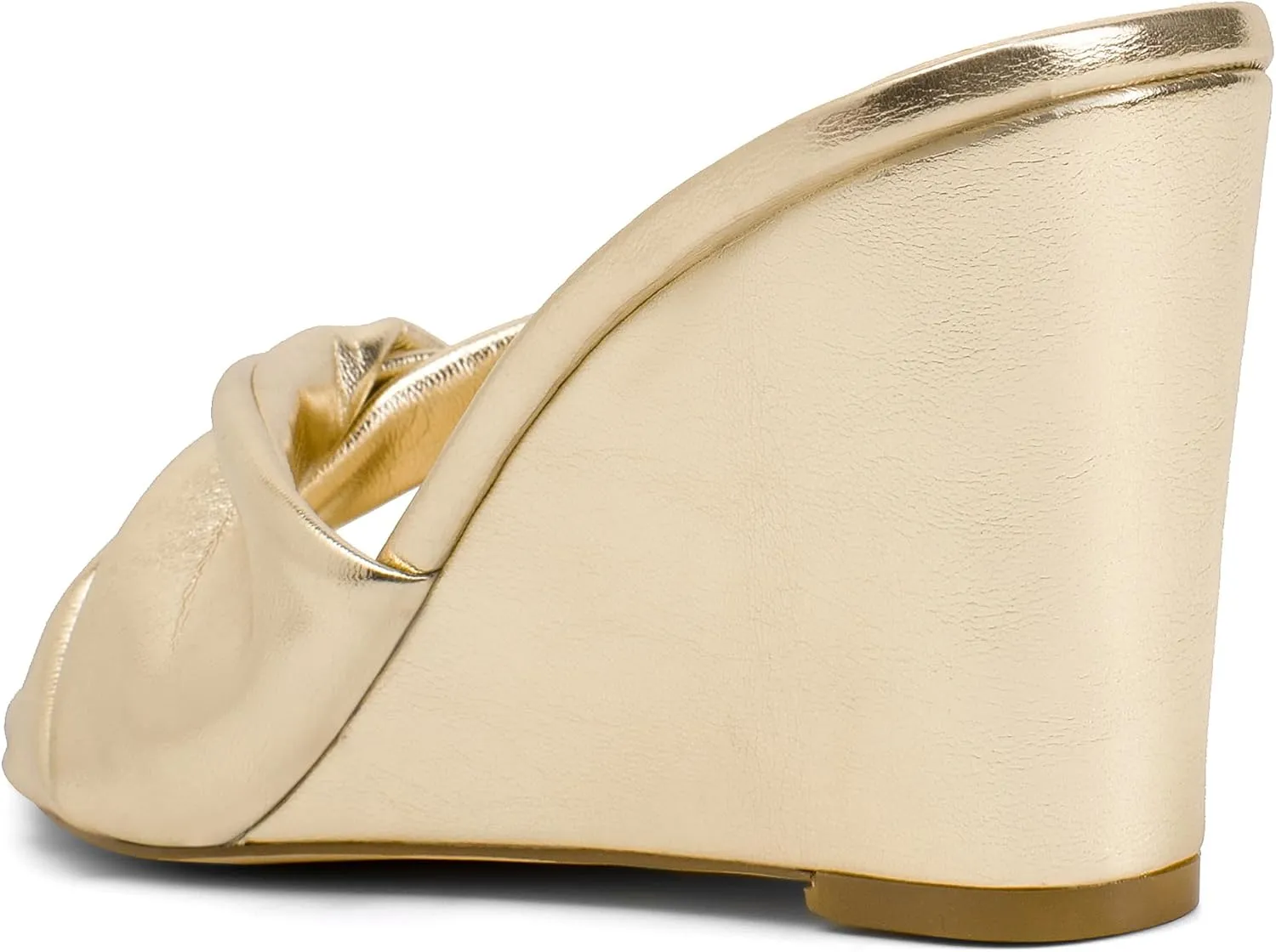 Women's Wedges Slippers Fabric Heels Slip on Comfy Evening Dress Sandals Square Toe Shoes for Women 3.3" Heels