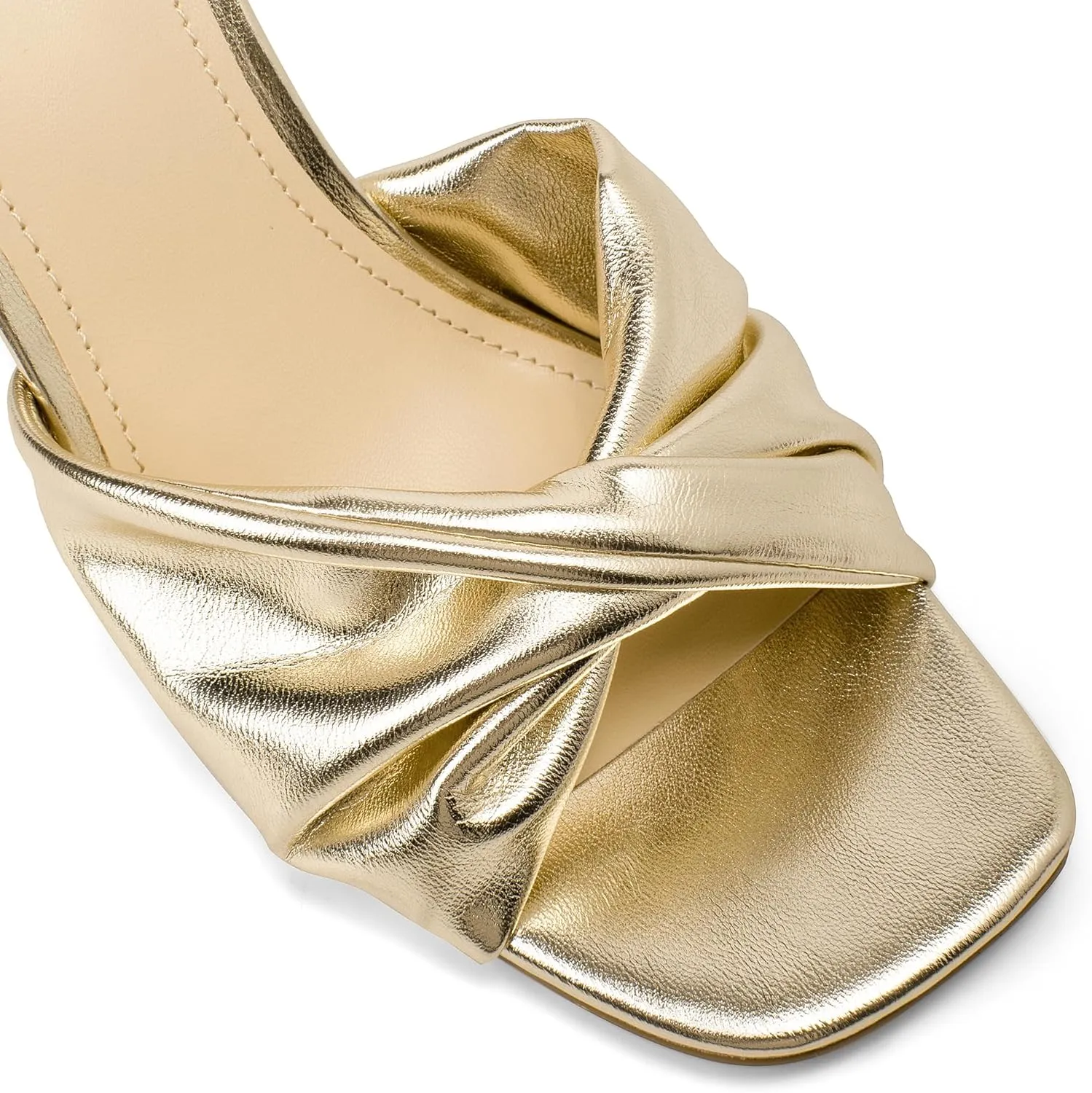 Women's Wedges Slippers Fabric Heels Slip on Comfy Evening Dress Sandals Square Toe Shoes for Women 3.3" Heels