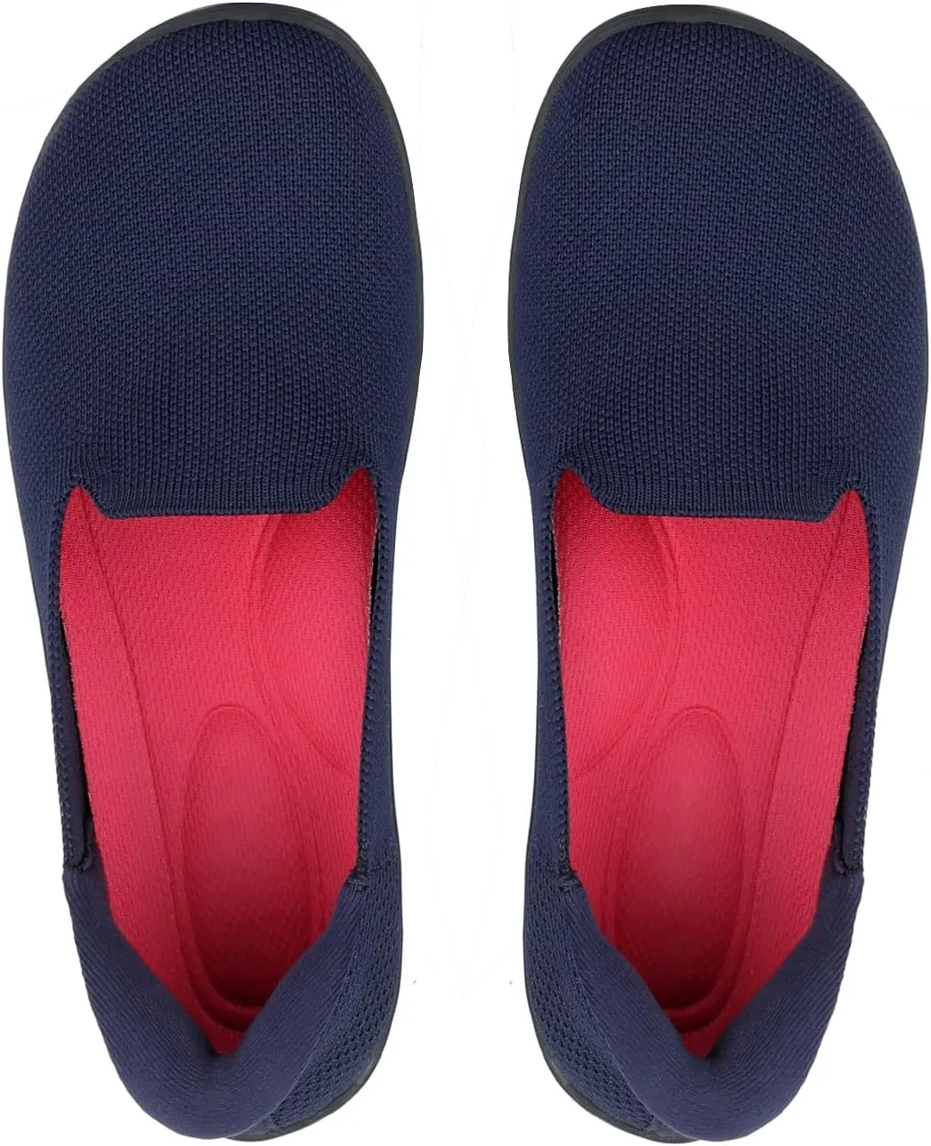 Womens Wide Toe Box Slip on Walking Shoes Non Slip Shoes Arch Support Casual Loafers Soft Knit Shoes