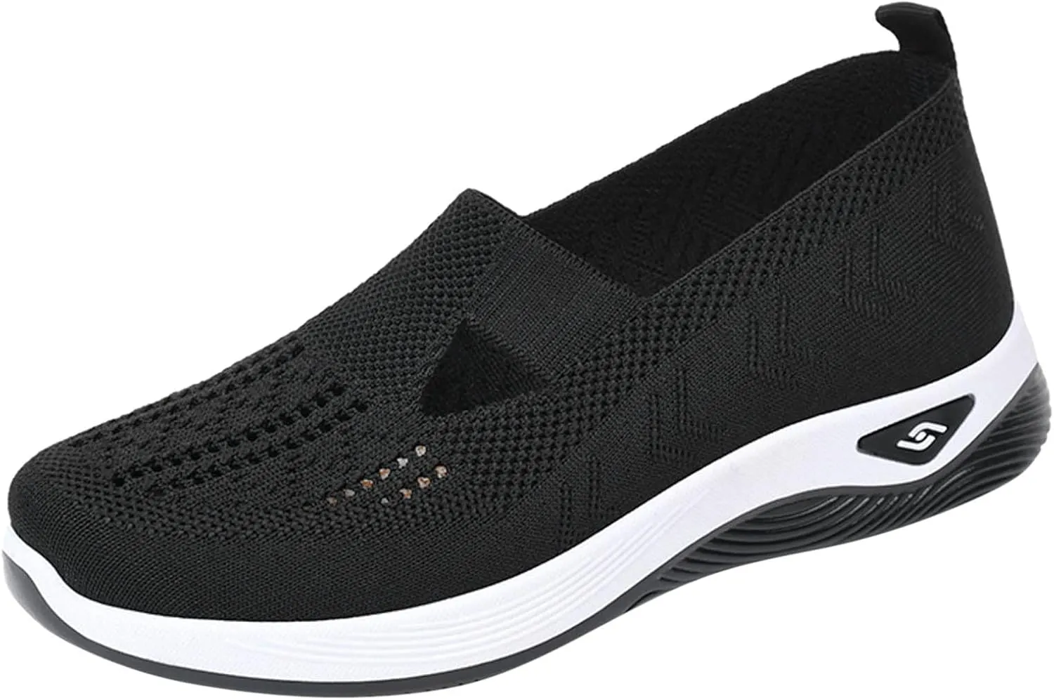 Women's Woven Orthopedic Breathable Soft Shoes Go Walking Slip on Diabetic Foam Shoes Slip in Sneakers Arch Support