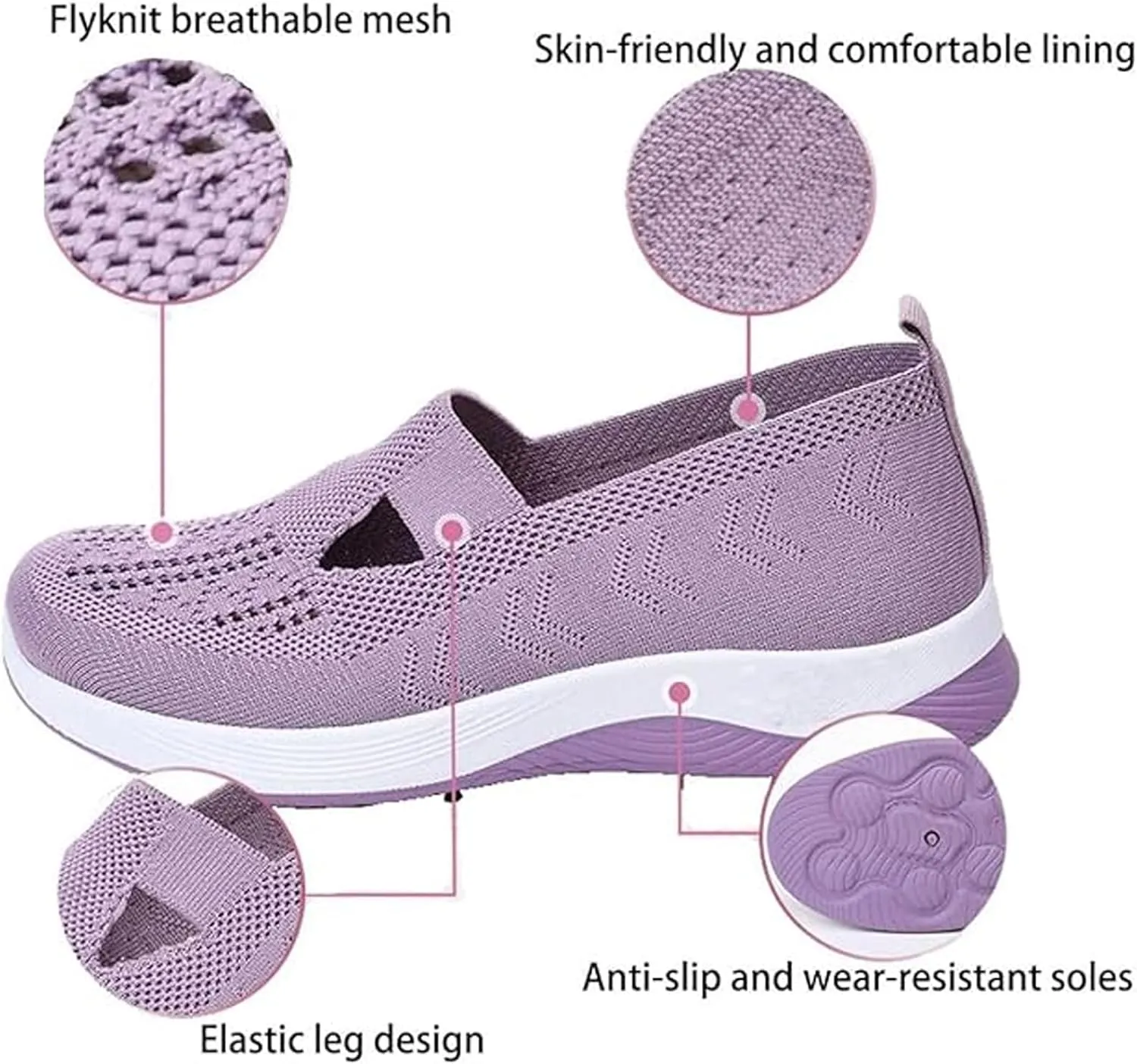 Women's Woven Orthopedic Shoes Breathable Soft Soled Go Walking Slip on Diabetic Foam Shoe Arch Support Hands Free Anti-Slip Sneakers