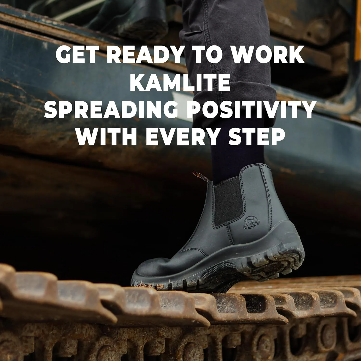 Work Boots for Men, Slip On Steel Toe Chelsea Safety Boots, Waterproof Slip Resistant Work Shoes, Lightweight Comfortable Breathable Non Slip Safety Toe Shoes