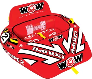 WOW Sports – Coupe Cockpit Towable Tube for Boating – 1-2 Person 340 lbs Capacity – Inflatable Boat Tube for Water Sports – Youth & Adults