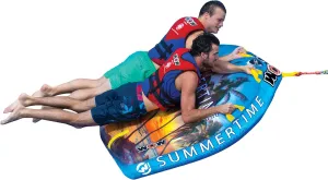 WOW Sports - Summer Time Soft Top Deck Tube - 2 person Inflatable Boating Accessory - Fits Kids & Adults