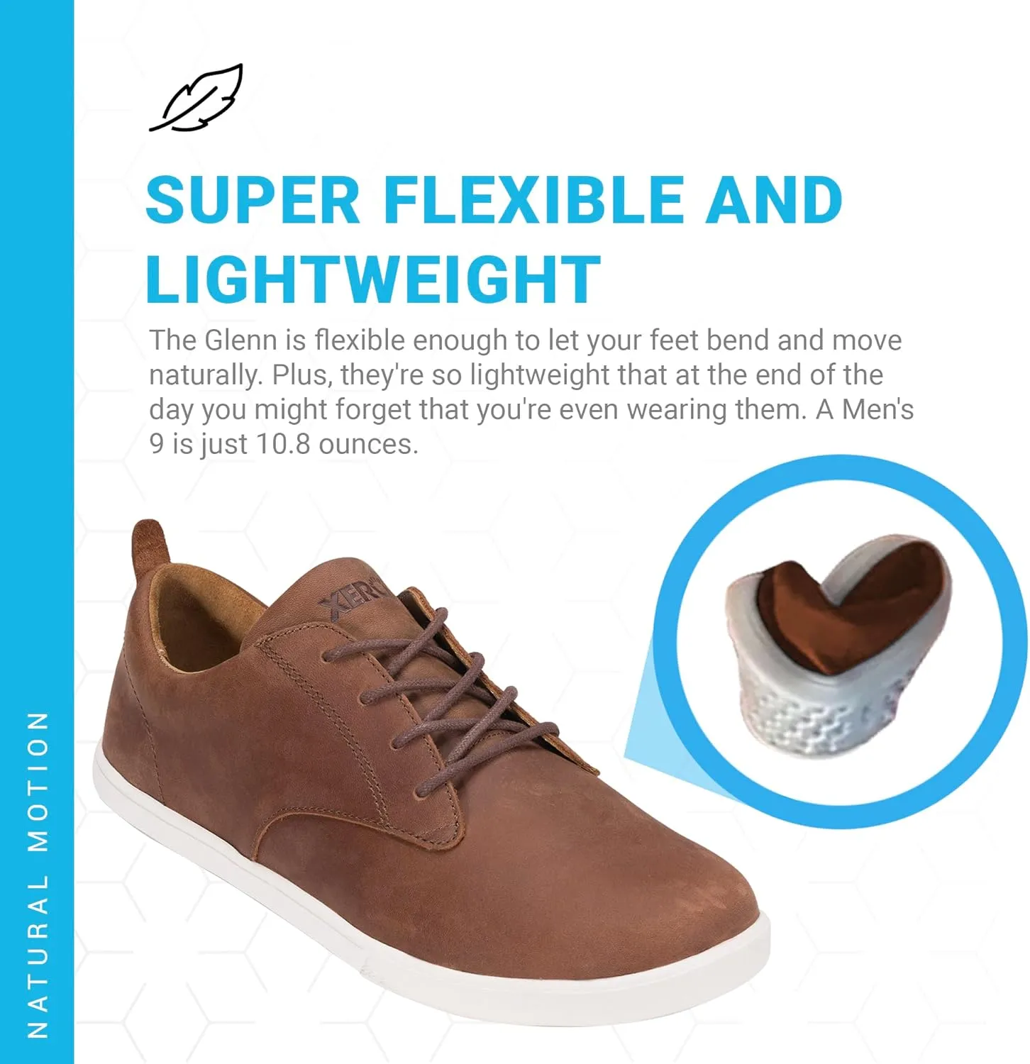 Xero Shoes Men's Glenn Leather Barefoot Dress Casual Shoe