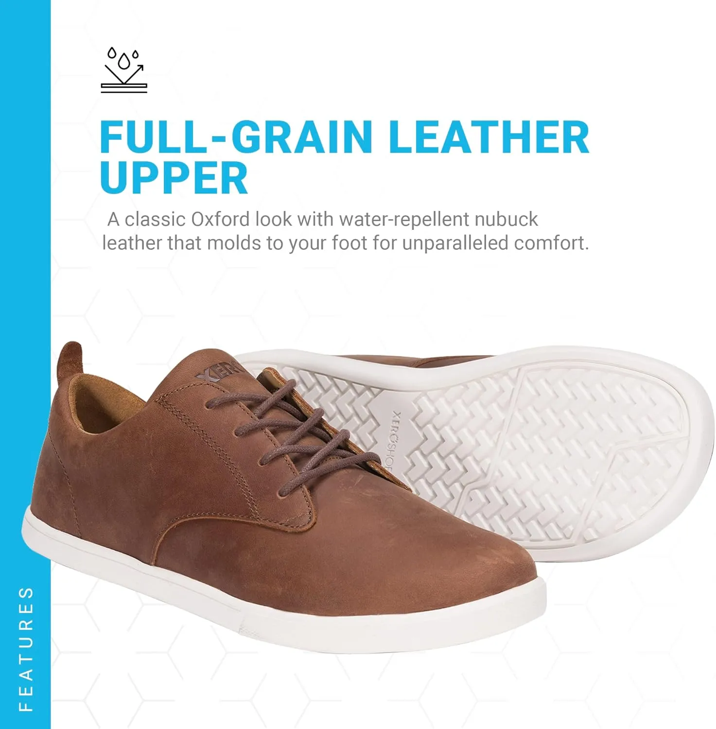 Xero Shoes Men's Glenn Leather Barefoot Dress Casual Shoe