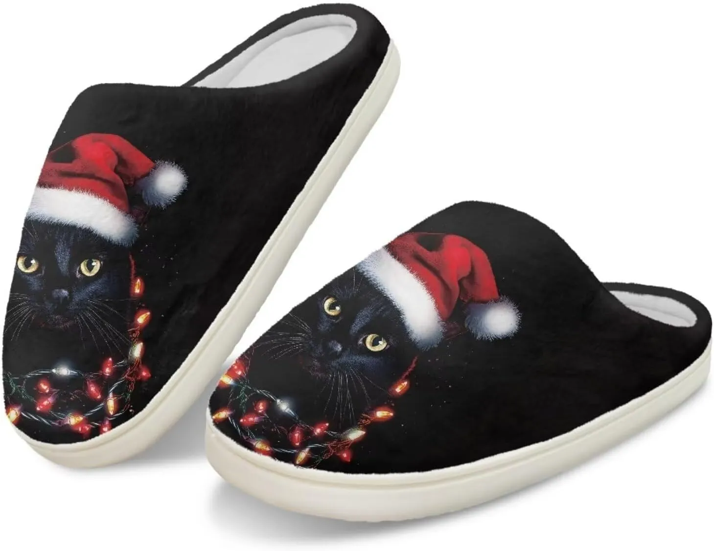 Xoenoiee Warm Slippers for Men Women Soft Comy House Slippers Lightweight Slip-On Fluffy Bedroom Home Shoes