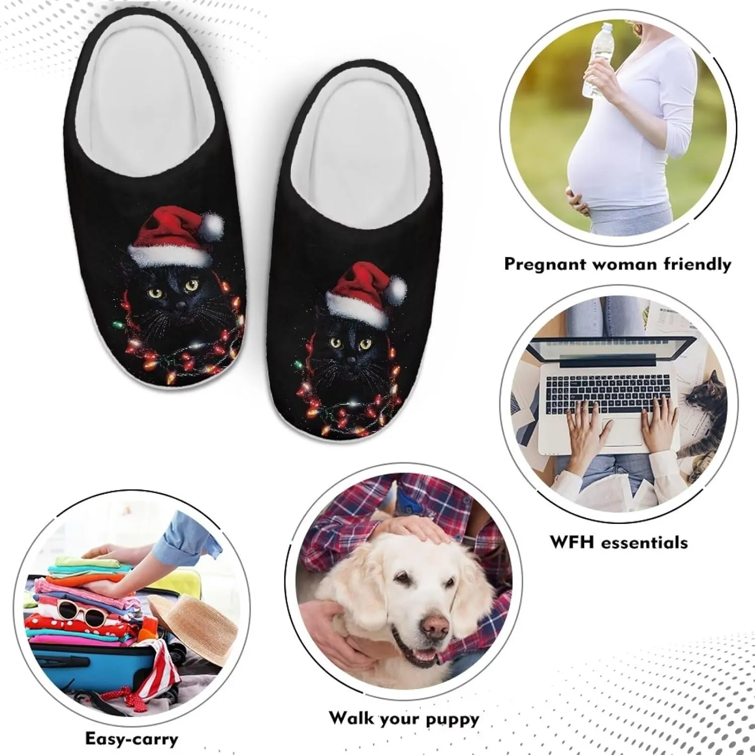 Xoenoiee Warm Slippers for Men Women Soft Comy House Slippers Lightweight Slip-On Fluffy Bedroom Home Shoes