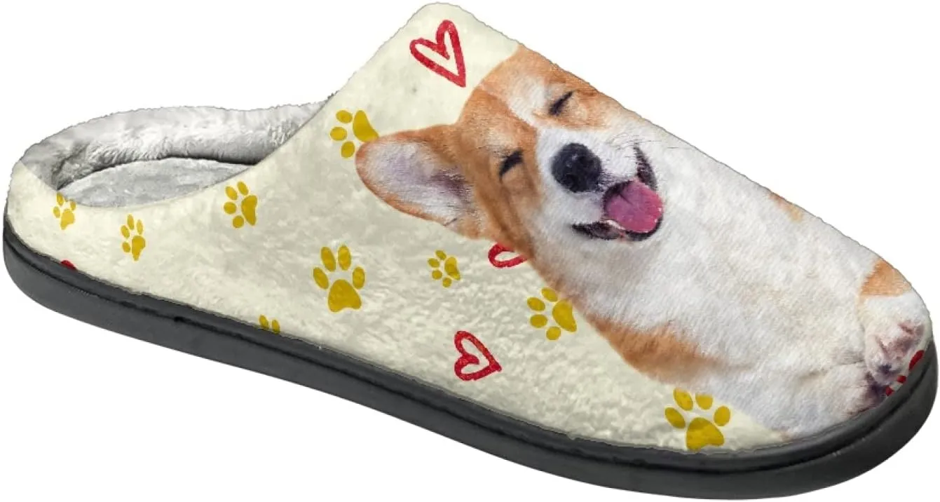Xoenoiee Warm Slippers for Men Women Soft Comy House Slippers Lightweight Slip-On Fluffy Bedroom Home Shoes