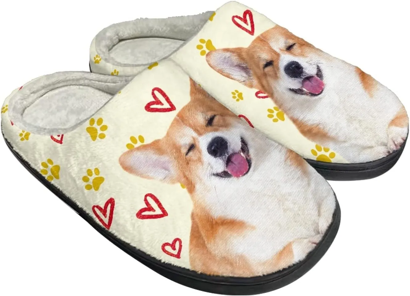 Xoenoiee Warm Slippers for Men Women Soft Comy House Slippers Lightweight Slip-On Fluffy Bedroom Home Shoes