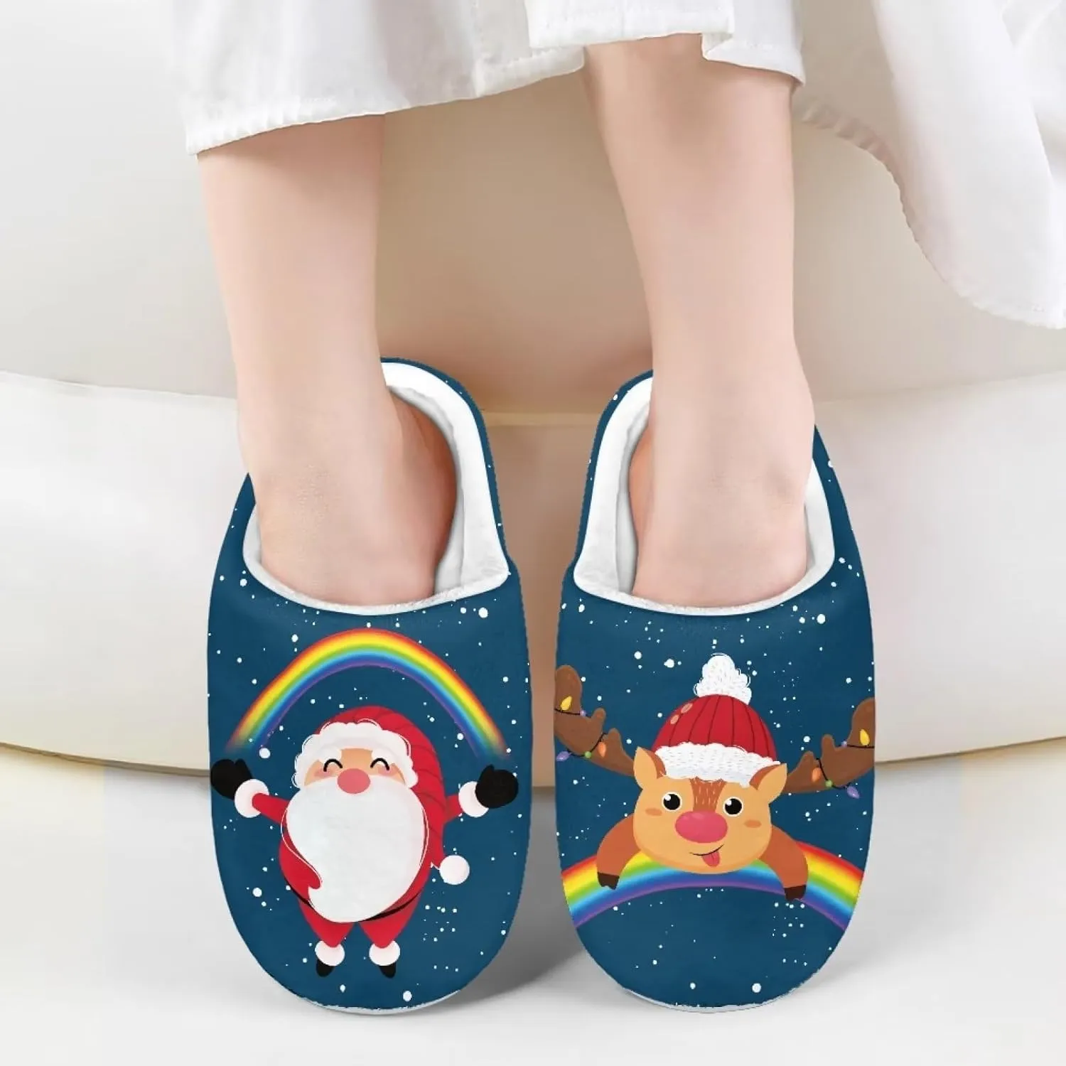 Xpyiqun Boys Girls Slippers Kids House Shoes Soft Plush Fuzzy Home Slippers Non-slip Slip On Shoes Size 9-14.5