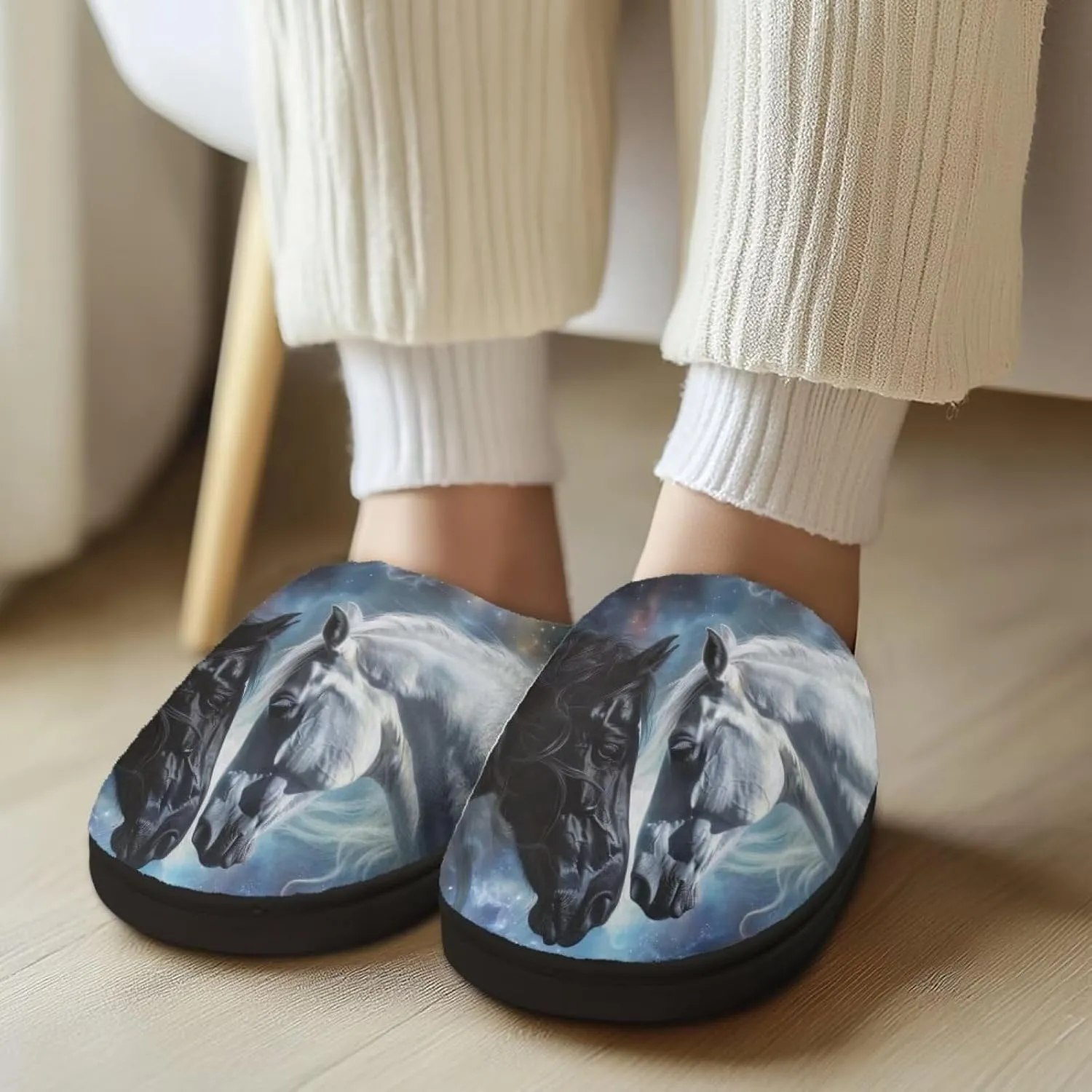 Xpyiqun Slippers Women Men Slip On House Shoes Fuzzy Warm Winter Slippers Size 4-12