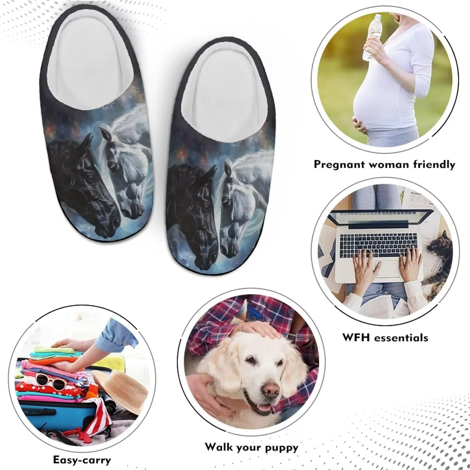 Xpyiqun Slippers Women Men Slip On House Shoes Fuzzy Warm Winter Slippers Size 4-12
